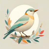 vector illustratie van een vogel. vector illustratie in tekenfilm stijl. ai generatief foto