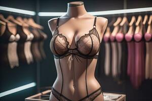 sensueel lingerie Aan een mannequin. ai generatief foto