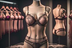 sensueel lingerie Aan een mannequin. ai generatief foto