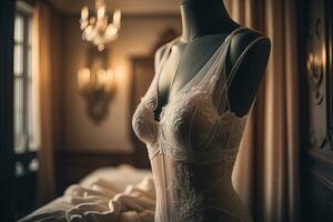 sensueel lingerie Aan een mannequin. ai generatief foto