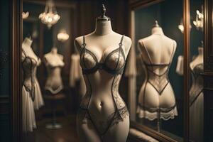 sensueel lingerie Aan een mannequin. ai generatief foto