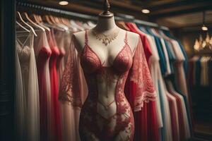 sensueel lingerie Aan een mannequin. ai generatief foto