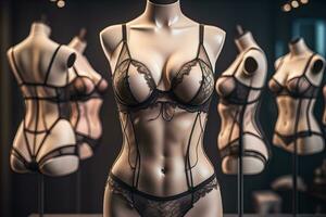 sensueel lingerie Aan een mannequin. ai generatief foto