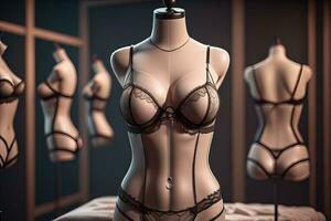 sensueel lingerie Aan een mannequin. ai generatief foto