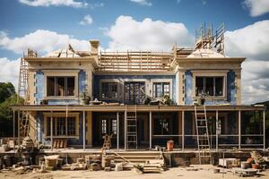 ai generatief land huis wezen gebouwd foto