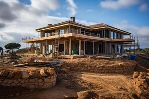 ai generatief land huis wezen gebouwd foto