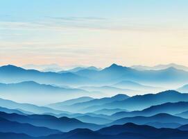 berg landschap met blauw luchten en oranje kleuren foto