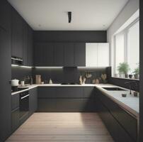 keuken reeks interieur ontwerp, generatief ai foto