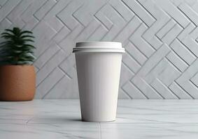 koffie papier kop mockup - blanco koffie mok bespotten omhoog Hoes foto