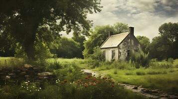 rustiek huisje in de platteland foto