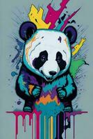 een gedetailleerd illustratie van een panda voor een t-shirt ontwerp, behang, mode foto