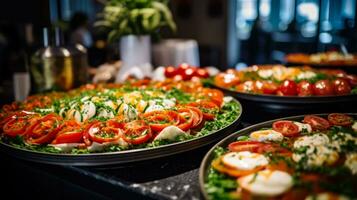 salade met tomaten, kappertjes en eieren generatief ai foto