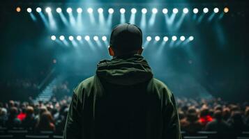 musical tik performer geeft een concert in de hal generatief ai foto