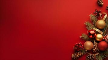 mooi Kerstmis boom decoraties. kopiëren ruimte. Kerstmis achtergrond. ai generatief foto