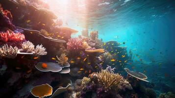 magie onderwater- wereld betoverend beeld van aquatisch schoonheid in ultra hoog kwaliteit foto