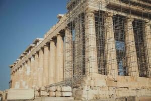 Parthenon keer bekeken in Athene, Griekenland foto