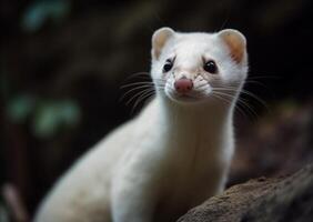 schattig zoogdier zitten, staren, op zoek Bij camera, pluizig vacht, speels gegenereerd door ai foto