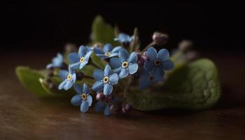 versheid van zomer bloesems in een boeket van Purper hortensia's gegenereerd door ai foto