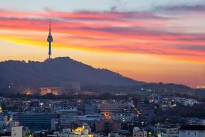 uitzicht op seoul en in zuid-korea foto