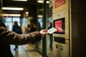 ticket tintje betalen spoorweg onderhoud. genereren ai foto