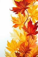 naadloos grens met helder herfst bladeren perfect voor herfst-thema ontwerpen foto