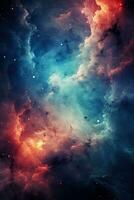 heelal achtergrond een verbijsterend zichtbaar Scherm van kosmisch vormen en kleuren foto