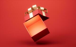 opening geschenk doos, festivals en feesten, 3d weergave. foto