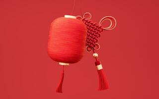 Chinese oude lantaarn met retro stijl, 3d weergave. foto