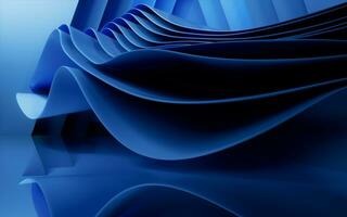 abstract blauw kromme geometrie, 3d weergave. foto