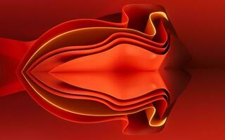 abstract rood kromme geometrie achtergrond, 3d weergave. foto