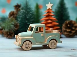 Kerstmis auto met Kerstmis boom foto