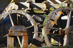 houten molen close-up foto