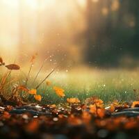 herfst achtergrond met vallend bladeren foto