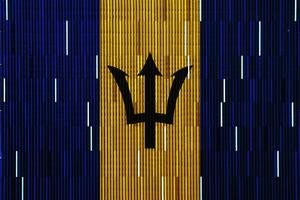 vlag van Barbados Aan een getextureerde achtergrond. concept collage. foto