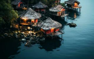 mooi Chinese huis gedekt door rivier- foto