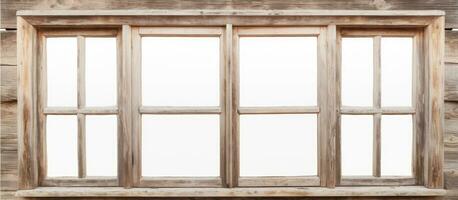 hoog kwaliteit foto van een geïsoleerd oud houten huis venster Aan een wit achtergrond