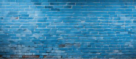 blauw geschilderd steen muur met een panoramisch visie foto