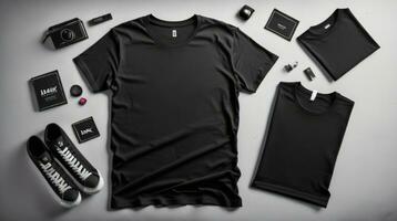 t-shirts mockup met tekst ruimte Aan colrful achtergrond hd ai foto