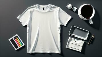 t-shirts mockup met tekst ruimte Aan colrful achtergrond hd ai foto