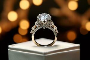 schot van luxe diamant edelsteen ring foto