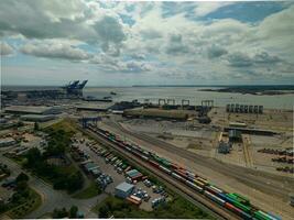 felixstowe haven Aan de orwell antenne visie foto