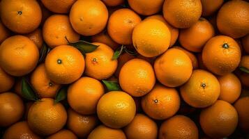 realistisch foto van een bundel van sinaasappelen. top visie fruit landschap. ai gegenereerd