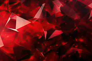 abstract rood kristal achtergrond. 3d weergave, 3d illustratie. abstract achtergrond rood diamant, ai gegenereerd foto