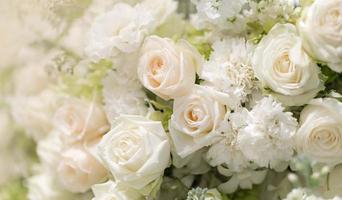 gemengde bruiloft witte rozen bloem, bloemen achtergrond