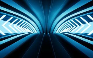 neon lichten en tunnels, 3d weergave. foto