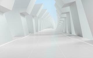 wit leeg tunnel, 3d weergave. foto