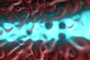 coronavirus en infectie, medisch concept, 3d weergave. foto