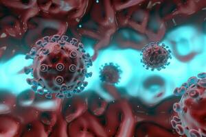 coronavirus en infectie, medisch concept, 3d weergave. foto