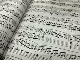 piano musical papier lakens boek geïsoleerd Aan landschap sjabloon foto