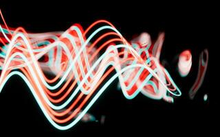 abstract neon kromme achtergrond, 3d weergave. foto